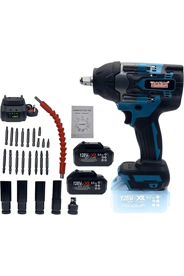 Bonai Brushless Cordless Impact Wrench, 600N.m High Torque, 5.0Ah Battery, Variable Speed Cordless Impact