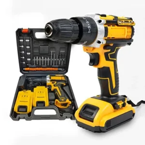 BOSS 48V Cordless Drill, 3/8 Inch Power Drill Set with 2 Lithium Ion Battery, 19 Positions and 24-Pieces