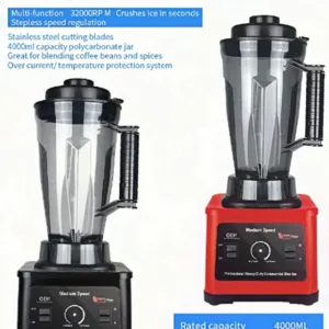 Silver Crest Heavy Duty High Speed Power 4 L Jar 8000 W/9000 W Blender Silver Crest 2 in 1 2 1 org zoom 18 8