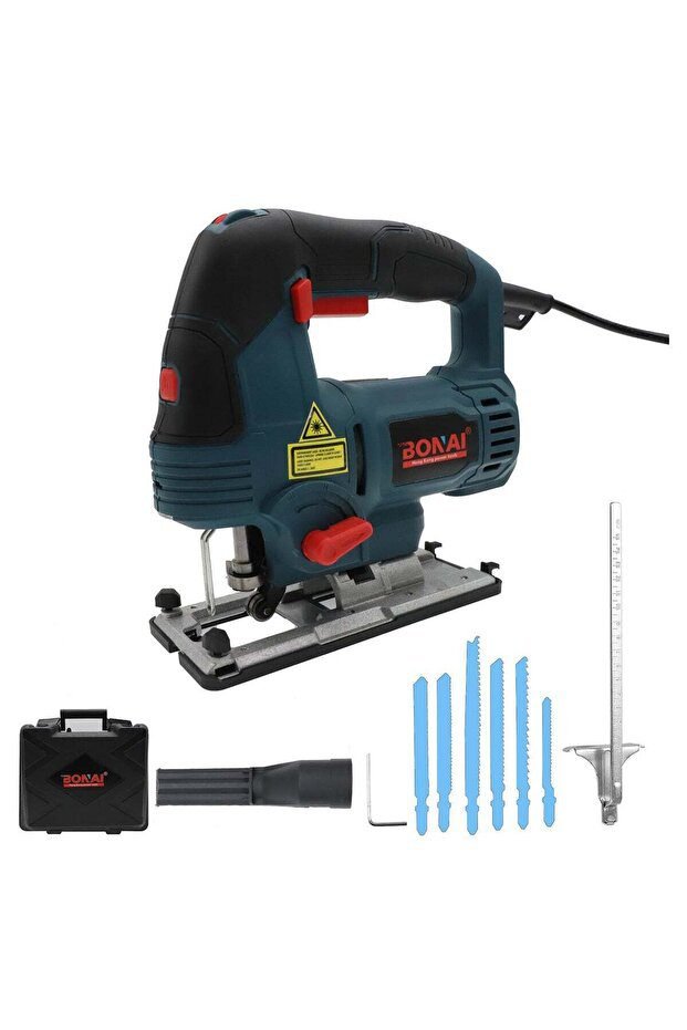 Bonai Variable Jigsaw Cutter - 6-Speed Laser Guide & LED Light Electric Saw for Wood, PVC Jigsaw