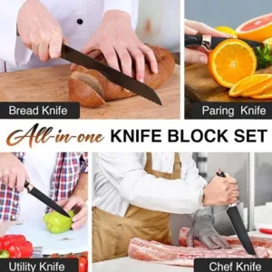Generic Professional 9-Piece Kitchen Knife Set with Acrylic Block & Sharpener 3 1 org zoom 30