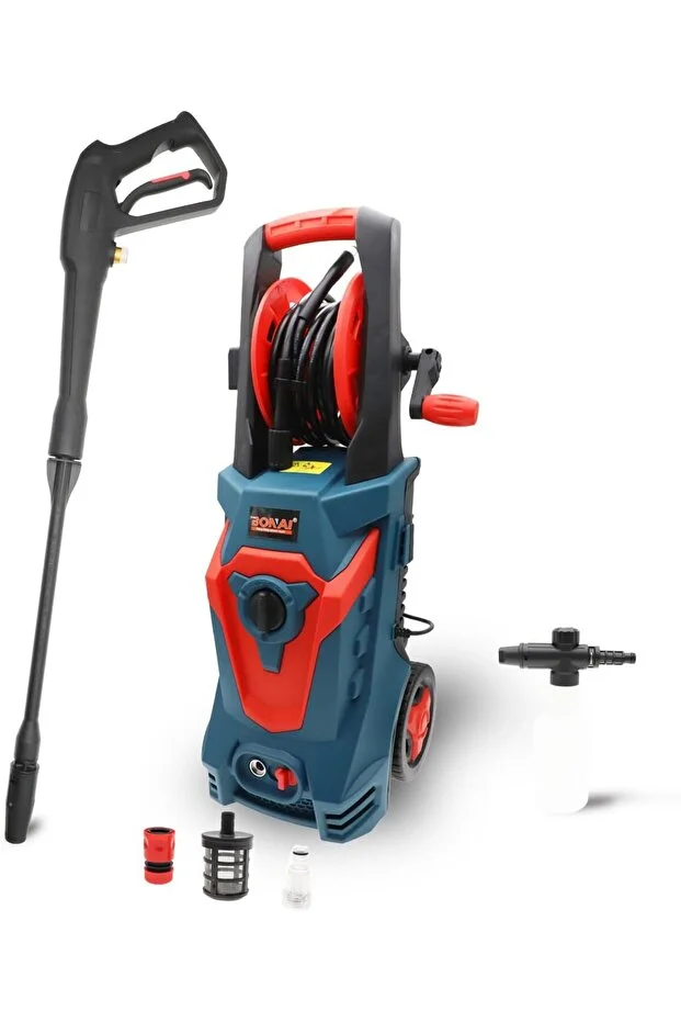 Bonai Electric Pressure Washer, 1500W-3000W, 90-400 Bar Adjustable Pressure, 5.5L/min Flow, High-Pressure Cleaner with Foam Nozzle Pressure Washer