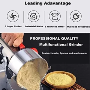 Commercial 400G Grain Mill Grinder – Heavy-Duty Electric Spice & Cereal Pulverizer – Durable Stainless Steel Grinder for Dry Foods & Herbs 5 1 org zoom 4 9