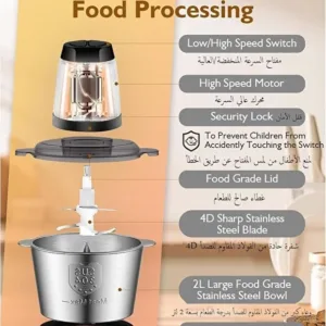 Generic Electric Chopper Grinder 5L Mincer|850W High power Meat Grinder|Multifunctional Chopper|3 Spee 4 1 org zoom 42 3