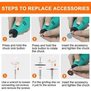Boss Rotary Tool Kit with MultiPro Keyless Chuck and Flex Shaft - 211pcs Accessories 2 1 org zoom 44 3