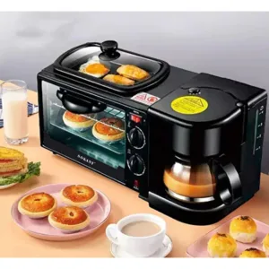 Silver Crest 3-in-1 Breakfast Maker, 2800W Multi-Function Kitchen Station with Coffee Maker, Toaster Oven & Griddle 3 1 org zoom 48 4