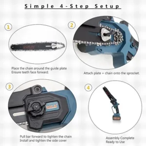Bonai Lithium Electric Saw BN-HK102, 6+8 Inch 2-in-1 Chainsaw 6 1 org zoom 49 2