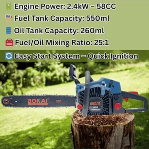Bonai 58CC Gasoline Chainsaw 20-Inch 3 1 org zoom 56 5