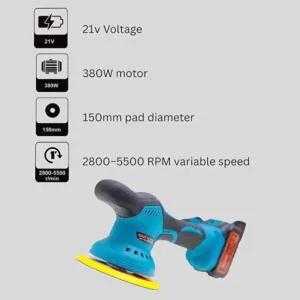 Bonai BN-HK71 Cordless Car Polisher, 380W Variable Speed Buffer, 2800–5500 RPM, 168V Li-Ion 6Ah Ba 4 1 org zoom 68