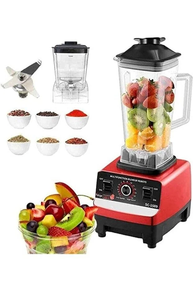 Silver Crest Heavy Duty Commercial Blender, Professional 2-in-1 Juicer & Mixer Blender