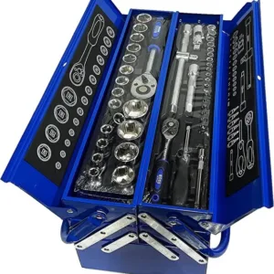 Bonai 85Pieces Socket Set Toolbox Wrench set with Metal Box 1/2" & 1/4" for home use and professiona 4 1 org zoom 9 7