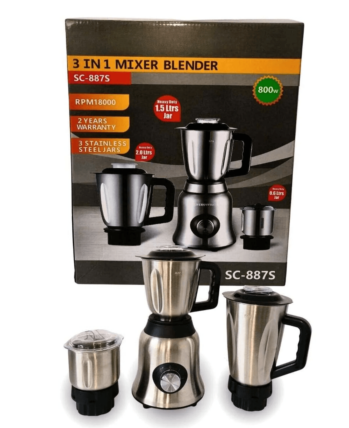 Silver Crest 3-in-1 Multifunctional Mixer Blender & Grinder Mixer Blender