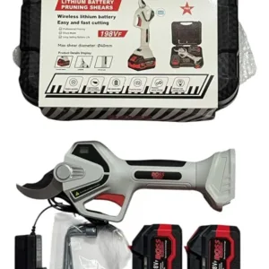 BOSS Lithium Battery Pruning Shears, 198VF Wireless Electric, 40mm Max Cutting Diameter, with Case