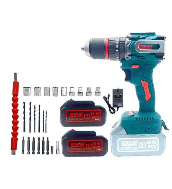 Bonai Cordless Drill Driver Kit, 88VF Brushless Power Drill Set 1 Driver Kit