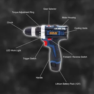 Bonai Cordless Impact Drill Driver,12V Compact Power Tool for Home DIY & Repairs 7 1 org zoom 71