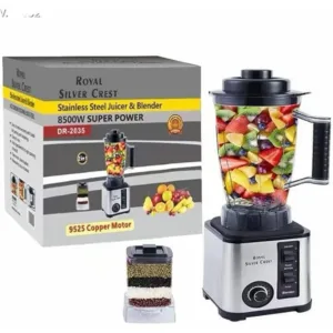 SILVER CREST 2-In-1 Blender, 6000W 2.5L Capacity And 0.8L Grinding Bowl With 15-Level Speed Control Stainless Ste