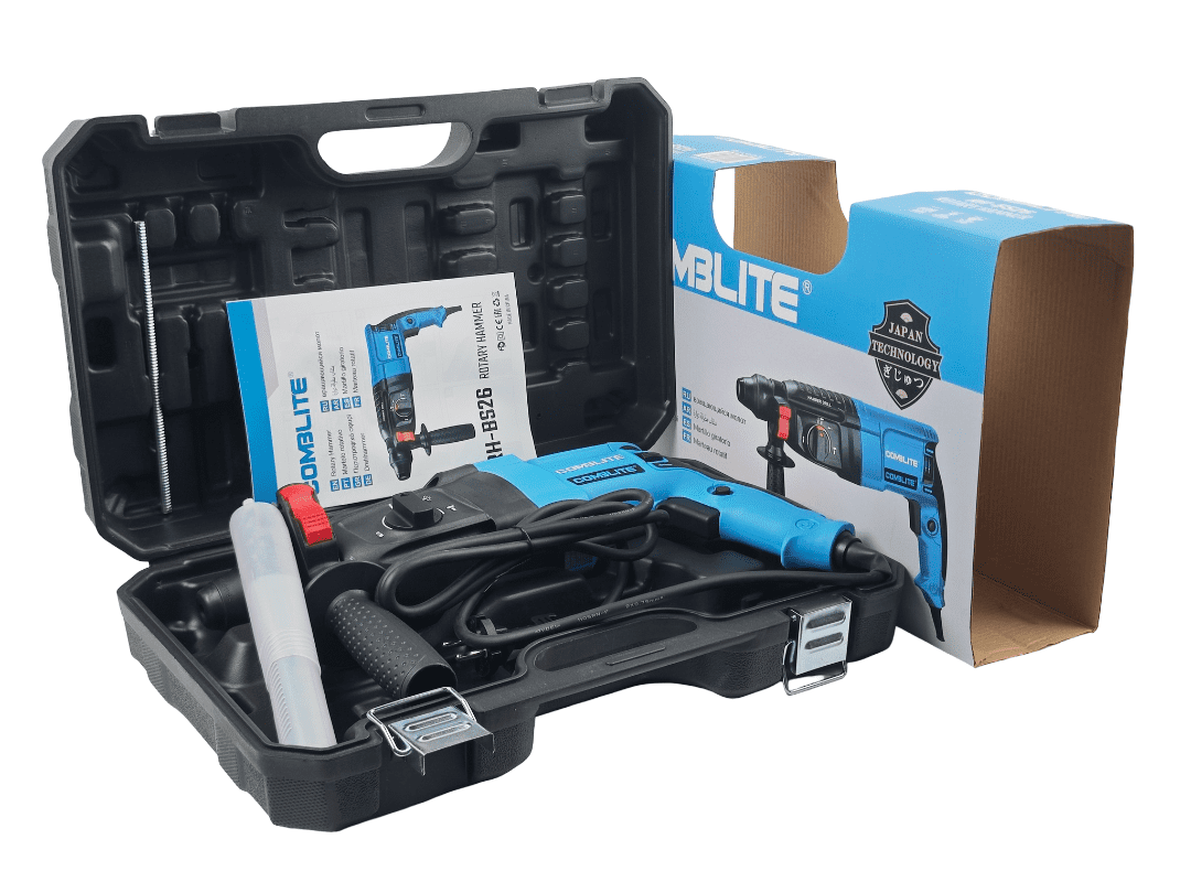 Heavy-Duty Rotary Hammer Drill Kit 3-Mode Professional Power Tool with Carry Case & Accessories Rotary Hammer
