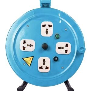 Heavy-Duty Cord Reel, 4-Outlet Extension Retractable Power Cable with Leakage Protection 3 7 2