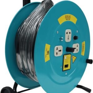 Bonai 100m Heavy-Duty Cable Reel - 3 Socket Power Extension Drum with Wheels 4 71W dQh3PeL. AC SX679
