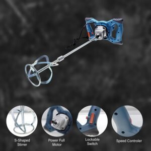 BONAI Electric Power Mixer 1000–3000W Variable Speed Heavy Duty Mixing Tool for Cement Paint Mortar Adhesive with Paddle, 220–240V Construction Mixer BN-HK86 5 71jAqTElLVL. AC SL1500
