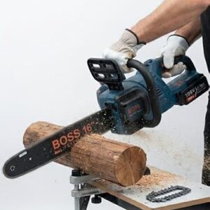 BOSS 16-Inch Brushless Cordless Chainsaw Kit (198V) – Lightweight Electric Chain Saw with 2x Rechargeable Lithium-Ion Batteries, Charger, Maintenance Tools & Manual 4 41 r22GeRdL. AC SY879