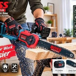 BOSS 21V Cordless Brushless Chainsaw Kit (Model 245) – 2-in-1 Mini Chainsaw with 6-Inch & 8-Inch Guide Bar/Chains, 2 Rechargeable Batteries, Charger & Carrying Case for Tree Trimming & Wood Cutting 2 51alwTBZ9LL. AC