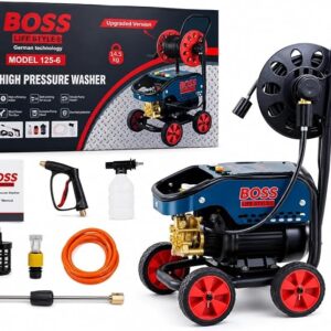BOSS Electric High Pressure Washer, 3000W Power Cleaner, 5800 PSI, 300 Bar, 8.5L/Min Self-Priming Jet Wash Machine with Hose Reel for Car, Patio, Driveway & Home Cleaning 4 71G507RjXL. AC SX679