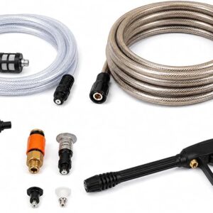 Portable High Pressure Washer Machine – Heavy Duty Electric Car Washer Cleaner Kit with Spray Gun, Foam Bottle, Outlet Hose & Pressure Gauge for Home, Auto & Patio Cleaning 2 71mWT1JJnsL. AC SX679