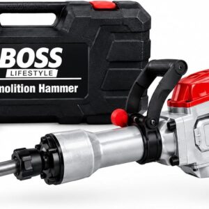 BOSS Demolition Hammer (20.5kg) Heavy Duty Electric Jackhammer Set with Bull Point & Flat Chisels, Carrying Case, Safety Glasses, and Gloves Brand: Generic
