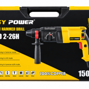 EASY POWER 1500W Heavy Duty Electric Rotary Hammer Drill (AD 2-26H) – 3-in-1 SDS Plus Impact Drill for Concrete, Steel & Wood (0-1100 RPM, 26mm Max) 4 2 2