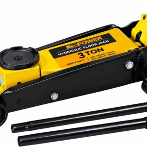 NEOPOWER 3 Ton Heavy Duty Hydraulic Horizontal Jack | Low Profile Floor Trolley Lift with Japan Technology & Built-In Safety Valve for Cars & SUVs